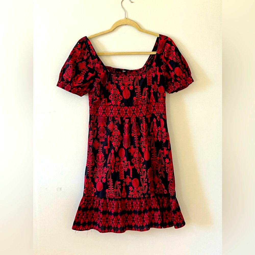 H&M Black with Red‎ Floral Design